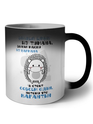 вышел ёжик из тумана, вынул маску из кармана, и стоит совсем один, потому что карантин