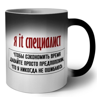 я it специалист чтобы сэкономить время давайте просто предположим, что я никогда не ошибаюсь