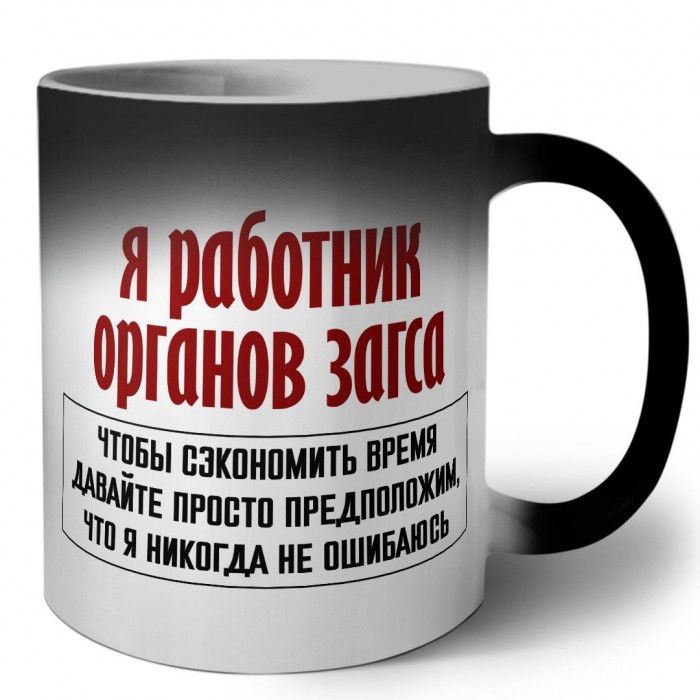 я работник органов загса чтобы сэкономить время давайте просто предположим, что я никогда не ошибаюсь