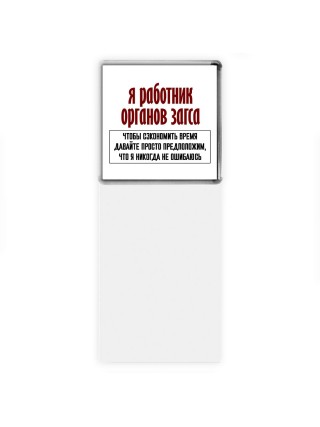 я работник органов загса чтобы сэкономить время давайте просто предположим, что я никогда не ошибаюсь