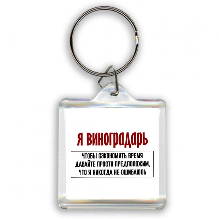 я виноградарь чтобы сэкономить время давайте просто предположим, что я никогда не ошибаюсь