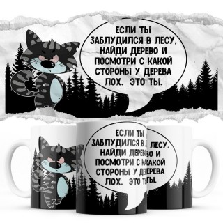 если ты заблудился в лесу найди дерево и посмотри с какой стороны у дерева лох это ты